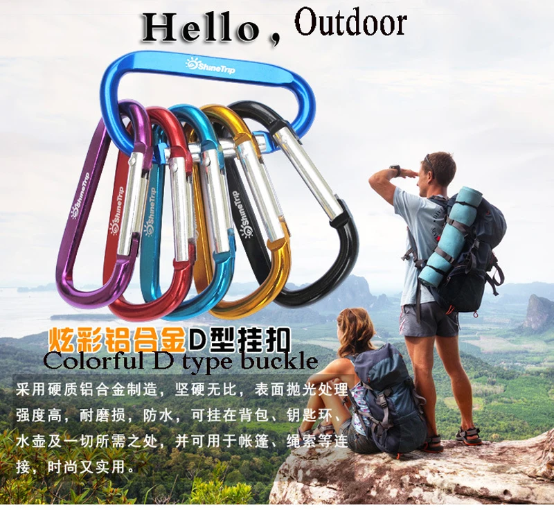 LIPOUD Key Carabiner Clip Spring Hanging Buckles Keychain for Camping Bottle Backpack Clasps 5pcs 
